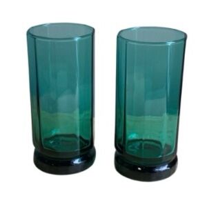 Anchor Hocking Essex Green Glass Tumblers (Set of 2)